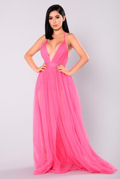 On The Runway Maxi Dress - Fuchsia