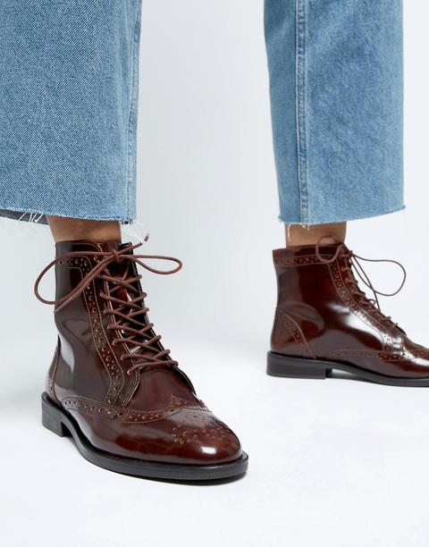 Botas Oxford De Cuero Con Cordones Aliance De Asos Design