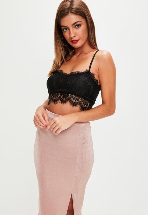 Bralette De Encaje En Negro