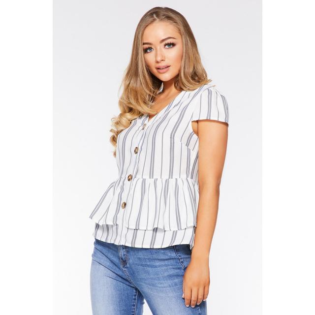 quiz white peplum top