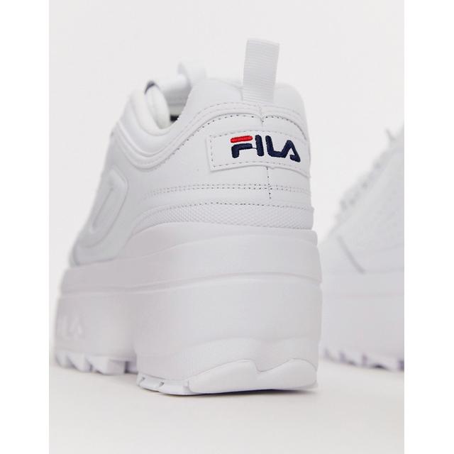 fila white disruptor ii platform trainers