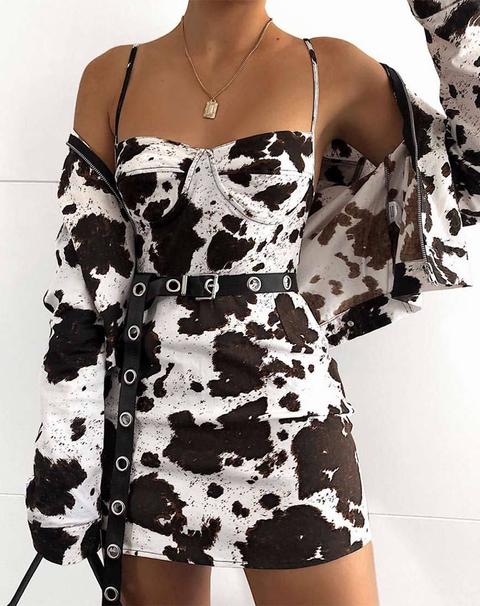 Lanti Bodice In Cow Hide Brown And White