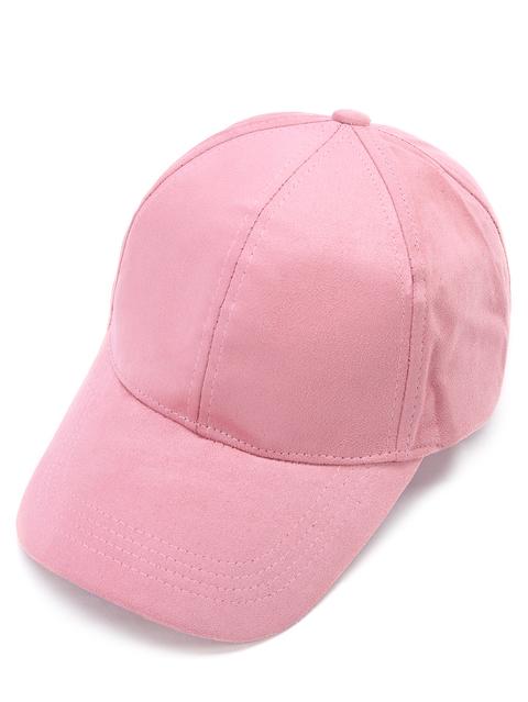 Pink Suede Baseball Cap