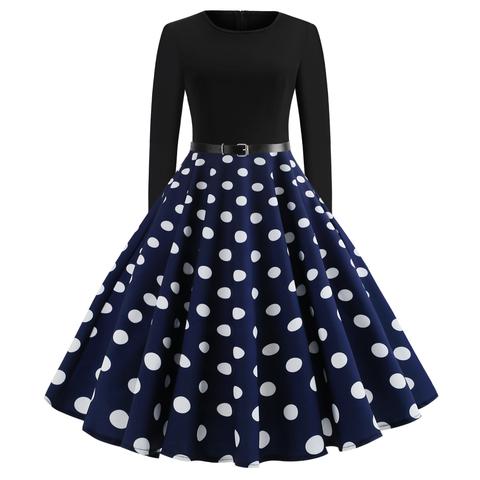 Vestito Svasato A Pois Con Cintura Anni '50