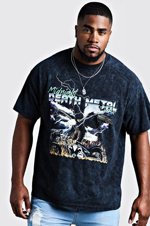 Big & Tall Death Metal Printed T-shirt