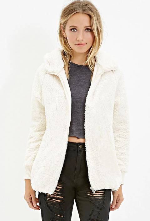 Hooded Faux Shearling Jacket