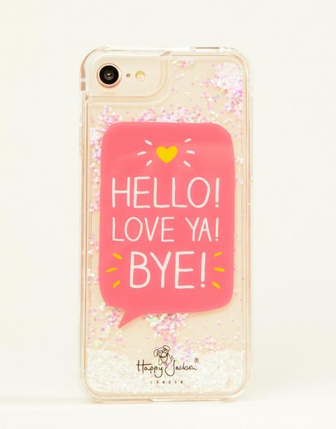 Funda De Purpurina Para Iphone 8/7/6s/6 De Happy Jackson-rosa