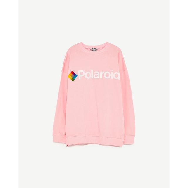 polaroid pink sweatshirt