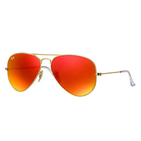 Ray Ban Aviator Flash Lenses Unisex Sunglasses Lenti: Arancio, Montatura: Oro - Rb3025 112/69 62-14