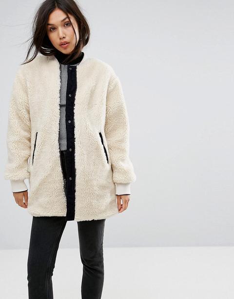 Parka London - Giacca Double-face In Montone E Velluto A Coste - Crema