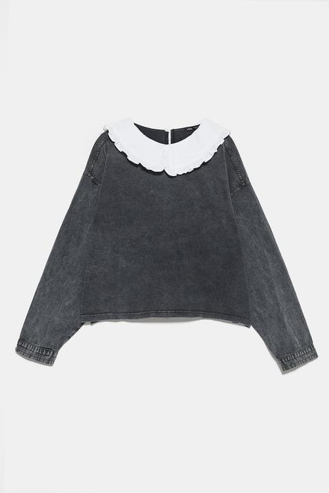 Sudadera Combinada Cuello Bobo de Zara en 21 Buttons