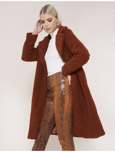 Tan Long Teddy Coat