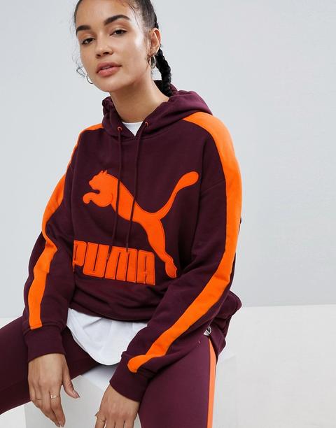 Sudadera Con Capucha Y Logo En Burdeos T7 Classics De Puma