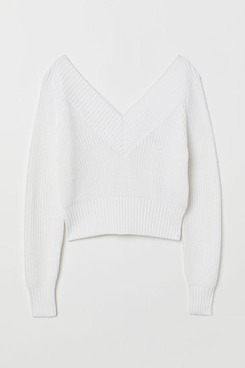 H & M - Pullover A Spalle Scoperte - Bianco