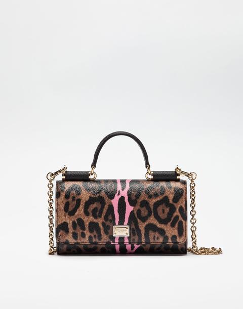 Mini Von Bag In Leopard Textured Fabric