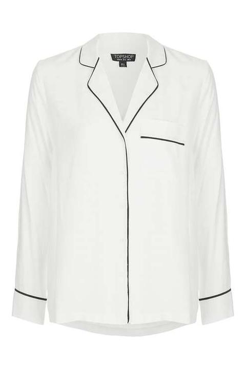 Contrast Casual Pyjama Shirt - Sale - Sale & Offers