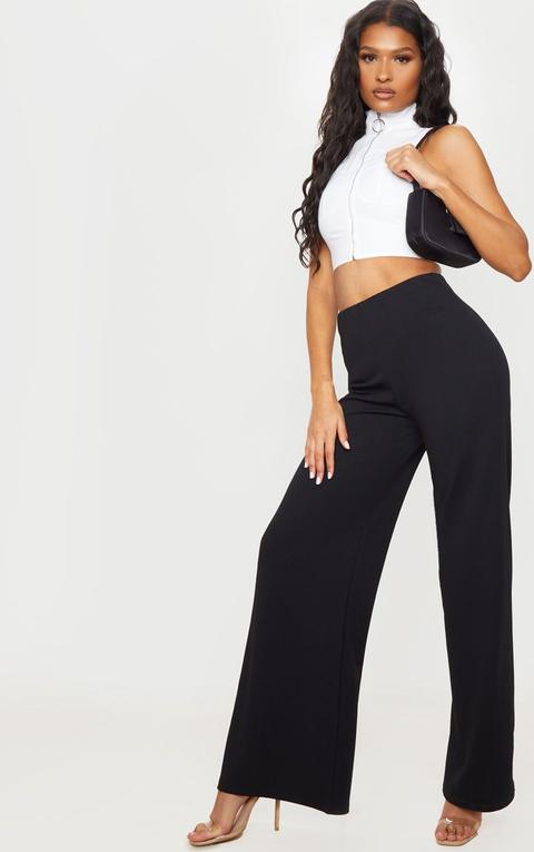 Black High Waisted Wide Leg Trousers