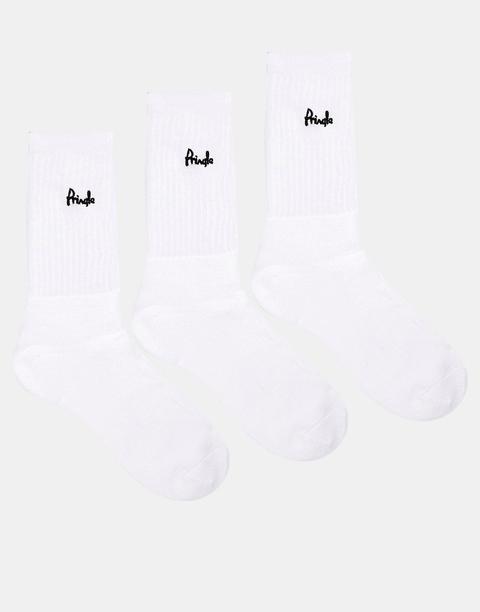 Pringle Crew Socks In 3 Pack - White