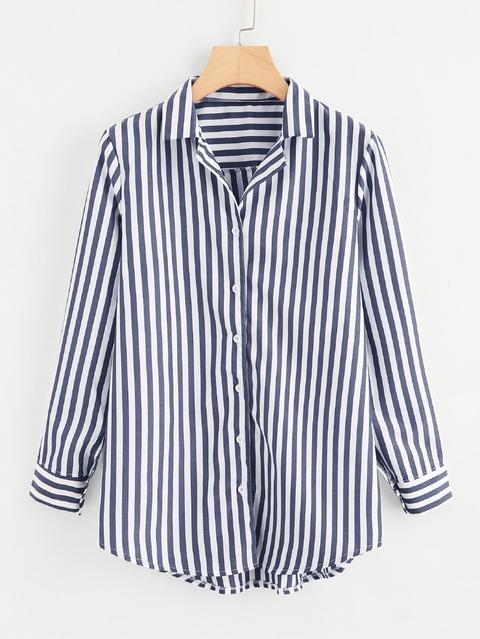 Camicia A Righe Monopetto