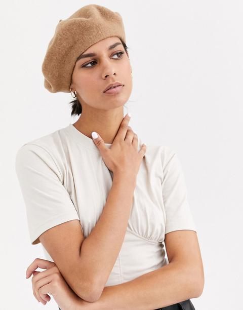 Asos Design - Béret En Laine - Marron