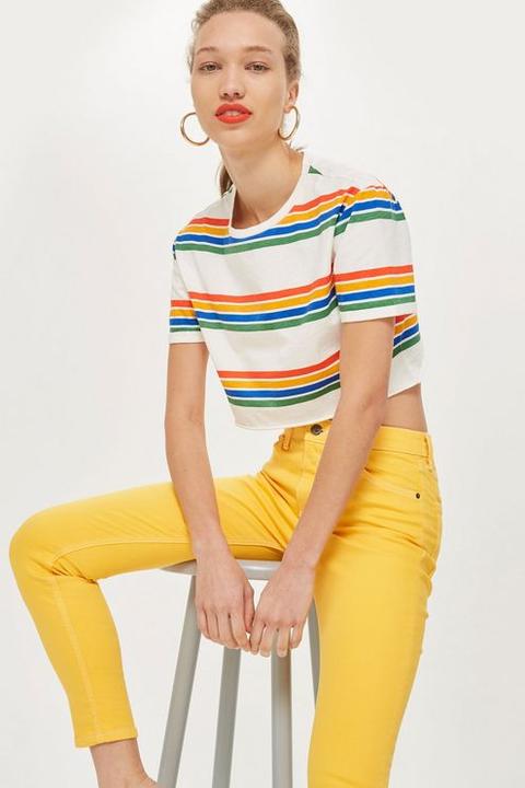 Womens Mango Jamie Jeans - Yellow, Yellow