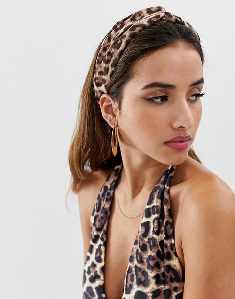 Esclusiva Miss Selfridge - Fascia Per Capelli Leopardata - Multicolore