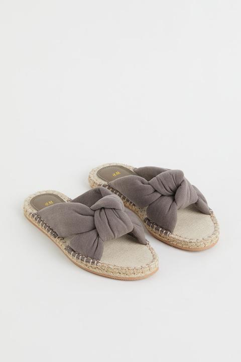 Knot-detail Sandals - Brown