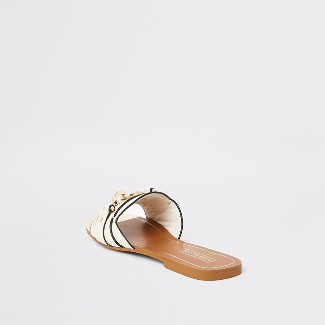 Cream snaffle front 2025 open toe sandals