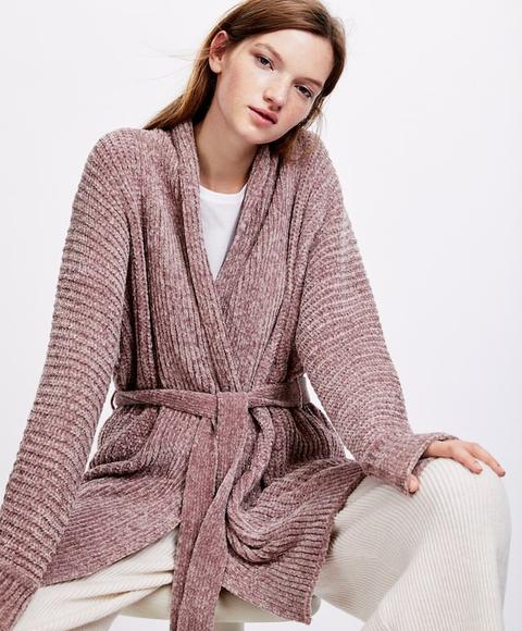 Chaqueta Chenilla Color: Malva Talla: L Material: Poliéster,