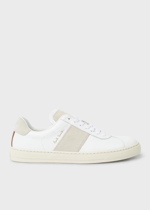 Men's White Leather 'levon' Trainers