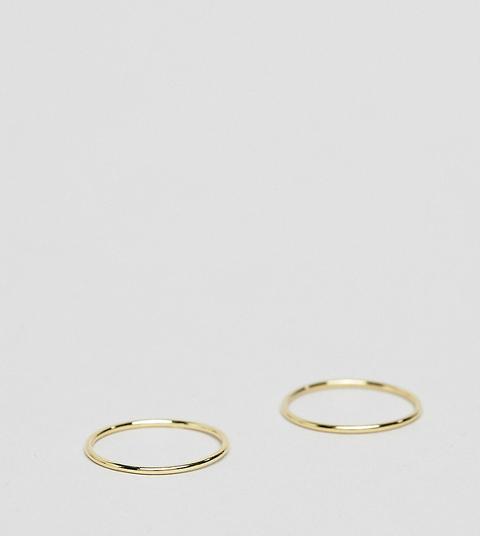 Kingsley Ryan Exclusive Sterling Silver Gold Plated 2 Pack Band Rings - Gold