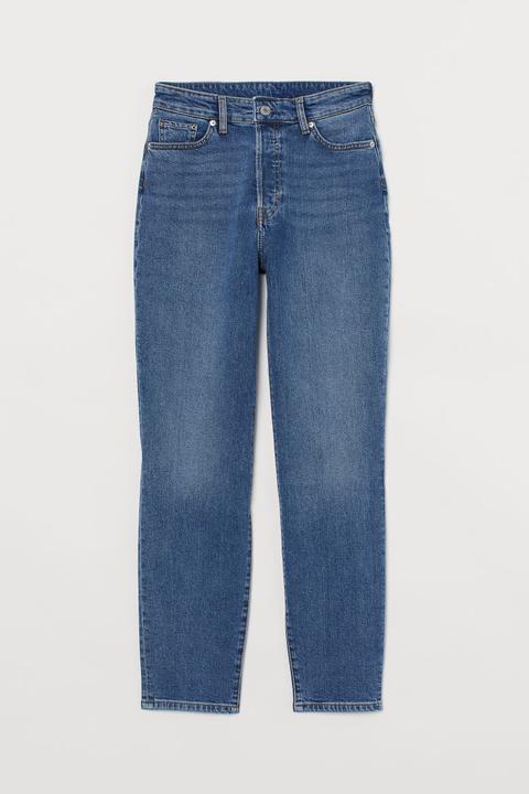 Mom High Ankle Jeans - Blue