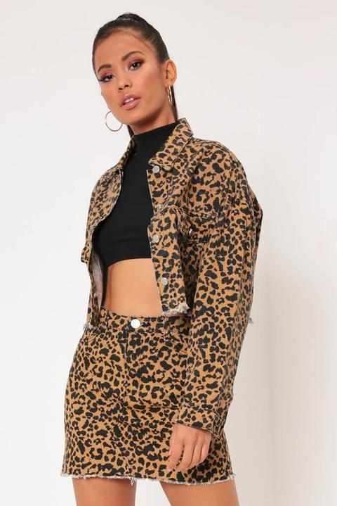 Ragdoll Los Angeles Denim Jacket with Leopard Faux Fur Lining - Black White  Denim