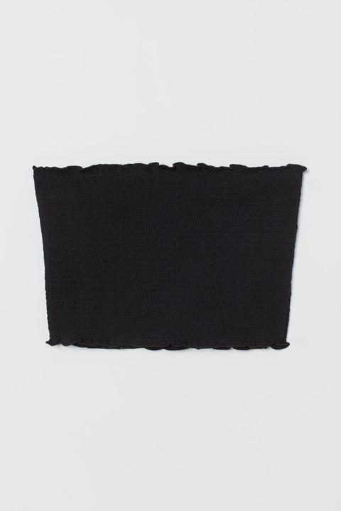 H & M - Top A Fascia Con Smock - Nero