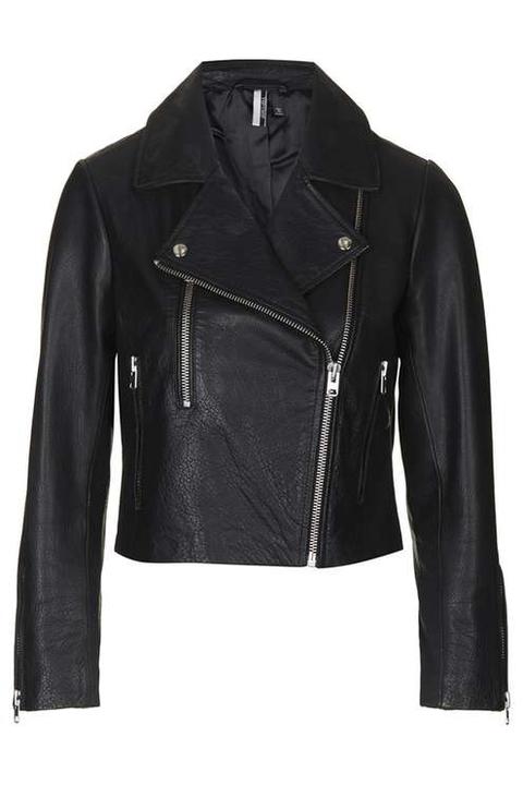 Boxy Leather Biker Jacket