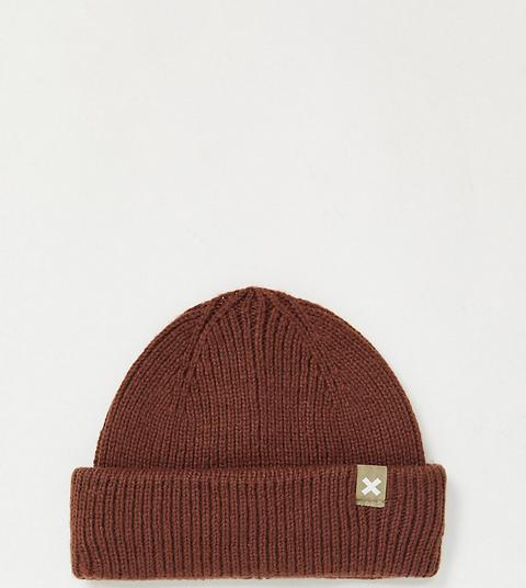 Collusion Unisex Fisherman Beanie In Brown