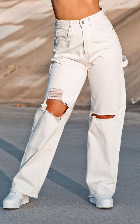 distressed loose fit jeans