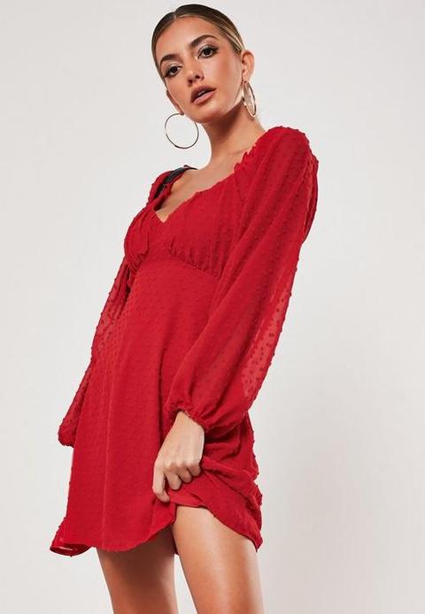 missguided red milkmaid dress