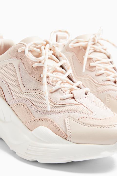 womens pink chunky trainers