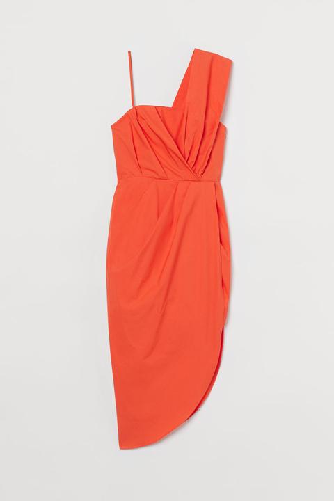 Vestido Drapeado - Naranja