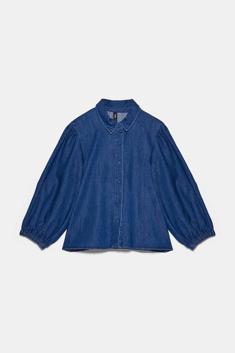 Chemise À Volume En Denim