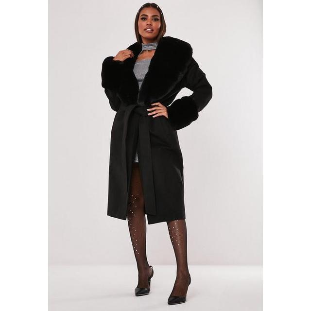 fake fur collar and cuffs