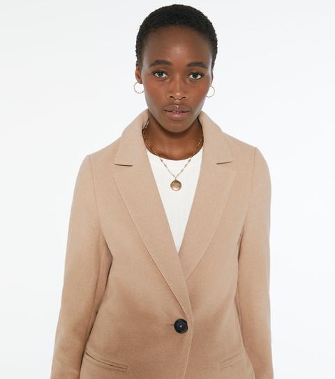 Tall Camel Revere Collar Long Coat New 