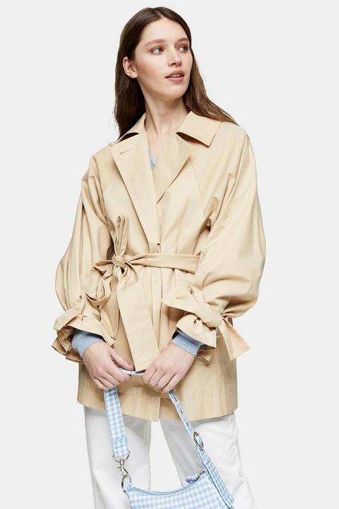 Cotton Cropped Trench Coat