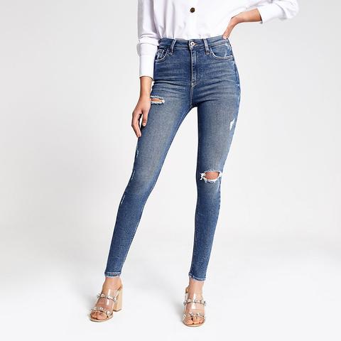 Authentic Denim Hailey High Rise Ripped Jeans