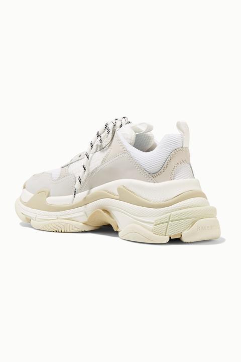 Baskets En Cuir, Nubuck Et Résille À Logo Triple S