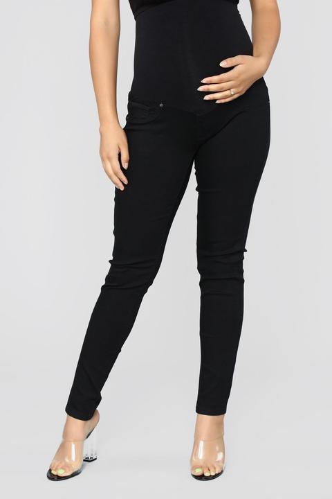 Super Woman Maternity Skinny Jeans - Black