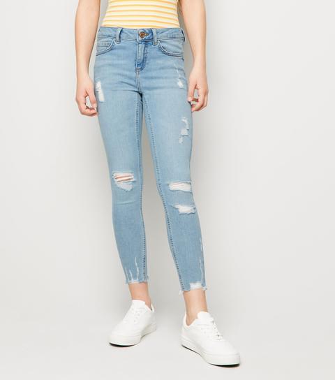 new look blue skinny jeans