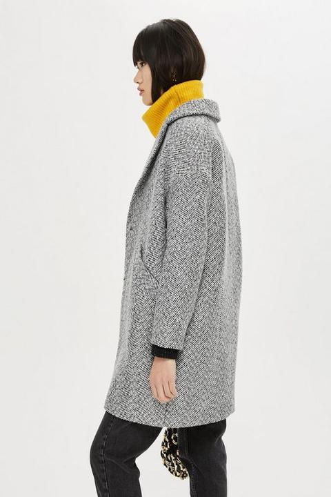 Herringbone check deals coat topshop