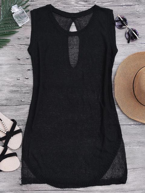 Abito Cover Up Da Spiaggia Trasparente Beige Black
